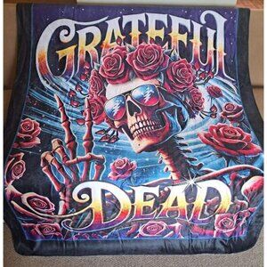 New Bertha Galaxy Grateful Dead Plush Fleece Throw Gift Blanket Skeleton Roses